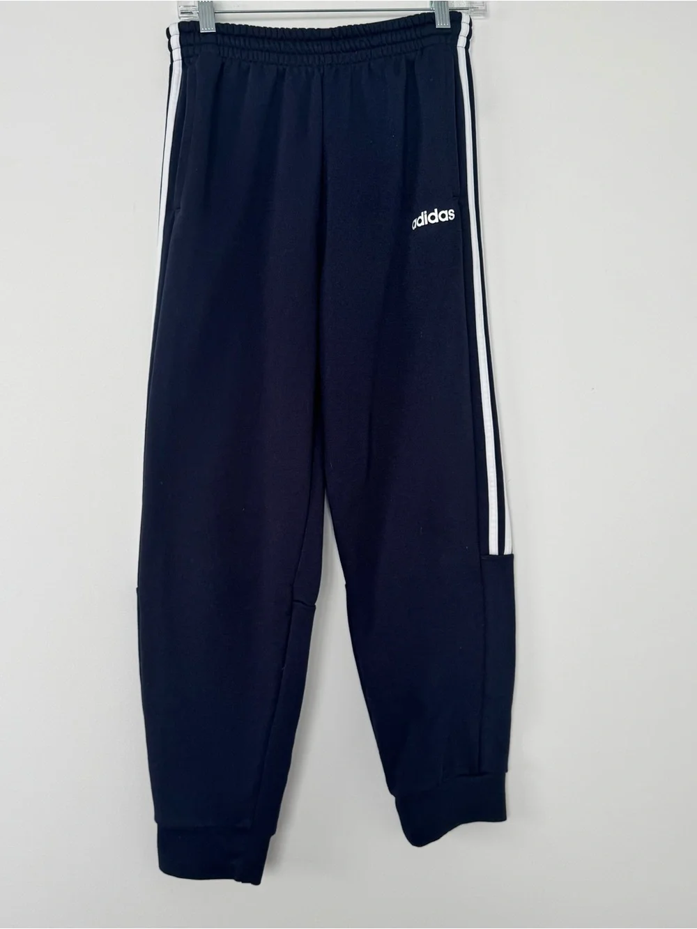 adidas Essentials 3 Stripes French Terry Tapered Joggers Men M Black FP7695